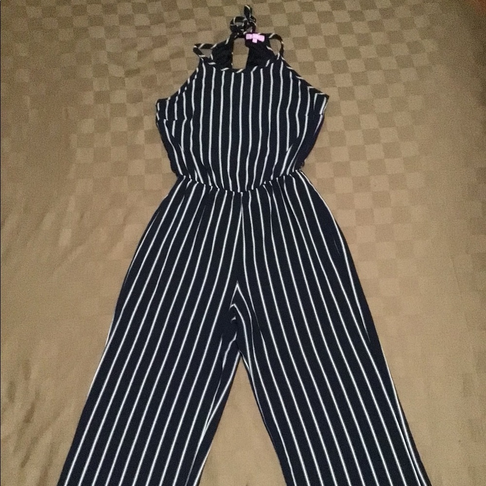 Blue and White Jumpsuit